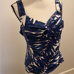 Women's Blue and White Tankini